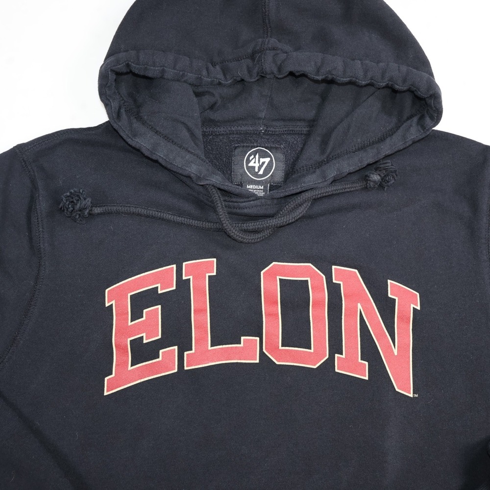 47 Brand Elon University Phoenix Hoodie Black Medium Collegiate Sweatshirt